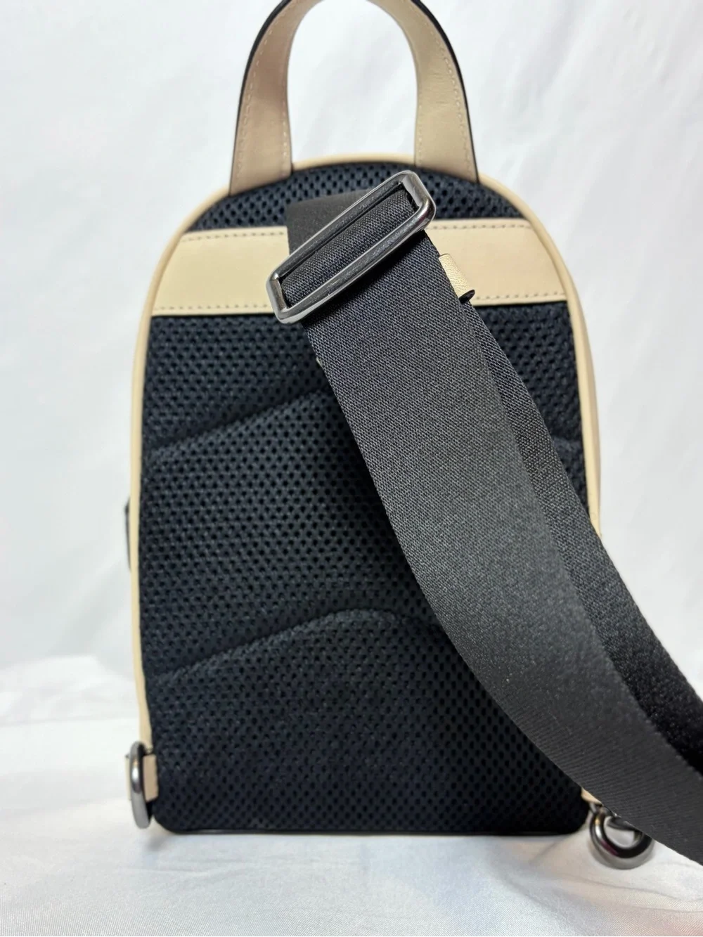 Coach Ivory Leather Small Turnlock Sling Backpack Crossbody Bag CAJ28